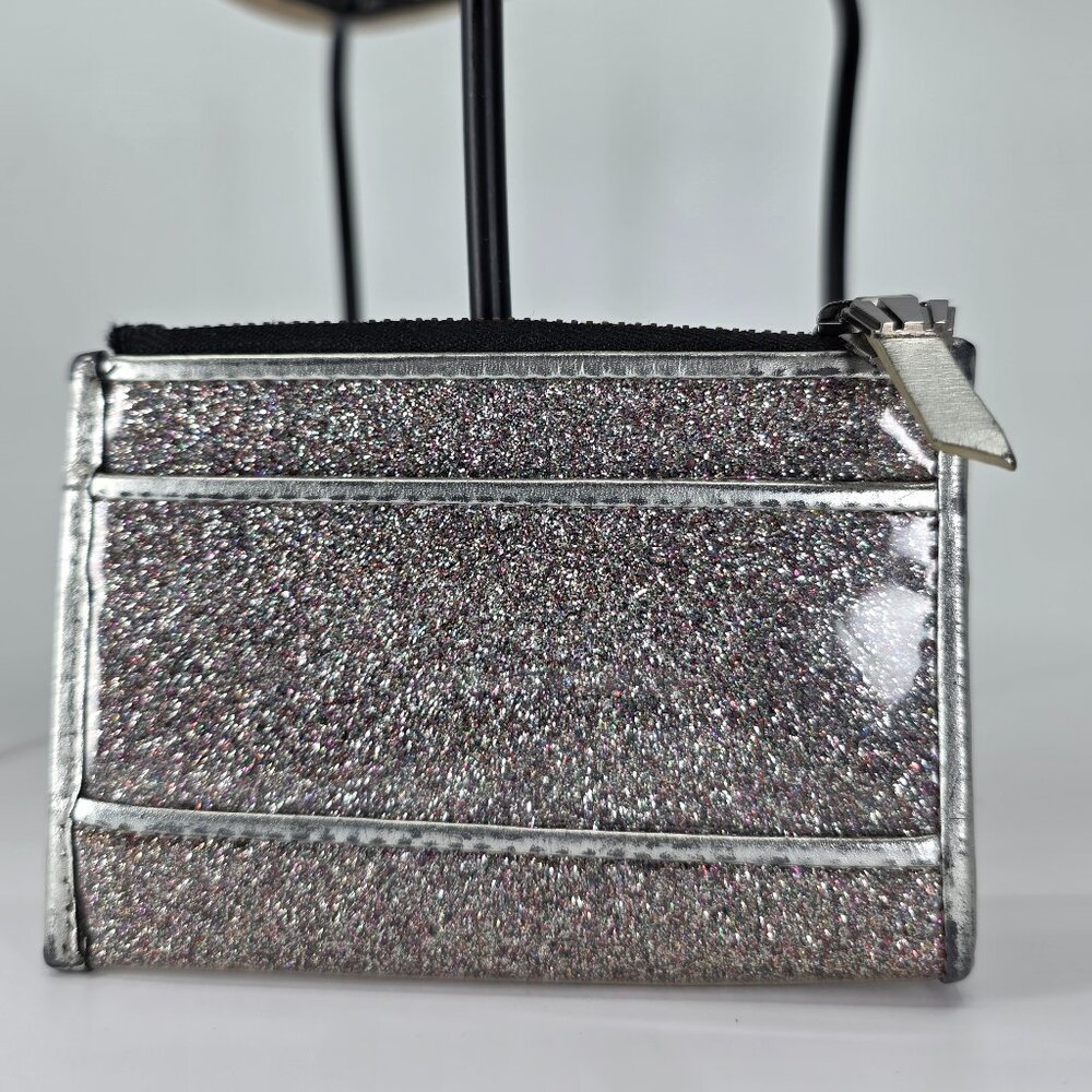 Henri Bendel Silver Glitter Coin and Card Wallet - Picture 3 of 6